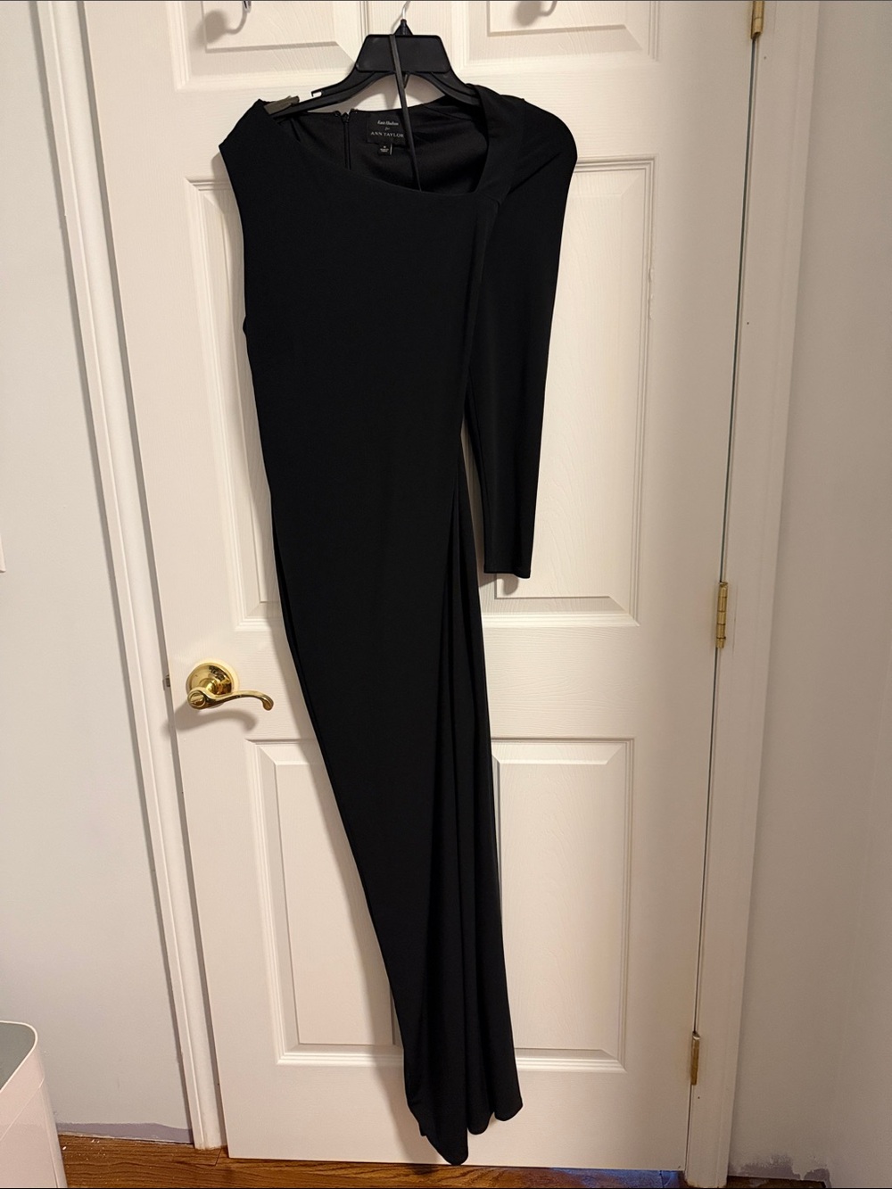 Ann Taylor Black Asymmetrical One-Sleeve Gown